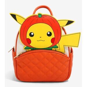 Pokémon Pumpkin Pikachu Mini Backpack Adjustable Straps Fall Bag New